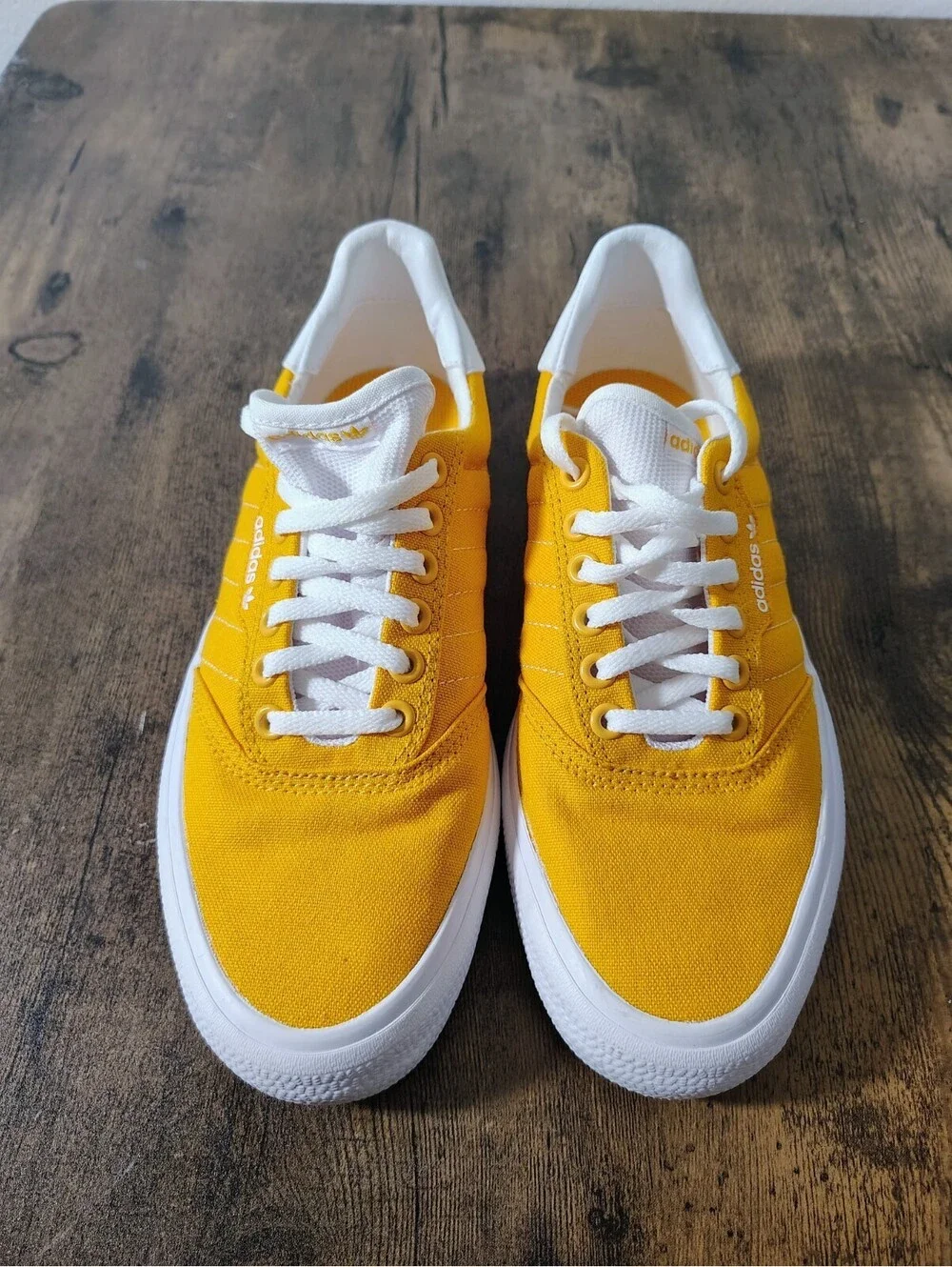 Adidas 3MC Active Gold Yellow Canvas Low Top Skateboarding Shoes M sz 7 W sz 8.5